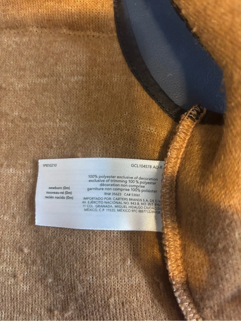 Carter’s Newborn NB Worker Sherpa Style Vest Baby Boy Shower Gift Announcement